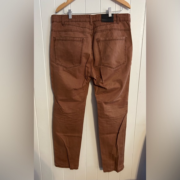 Tainted Denim Slim Fit Brown Pants - Picture 2 of 5